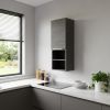 12" Gray Wood Floating Single Door Bathroom Vanity And Medicine Cabinet