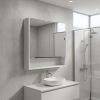 24" White Wood Floating Single Door Bathroom Vanity And Medicine Cabinet With Mirror