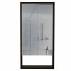 18" Black Wood Floating Double Door Bathroom Vanity And Medicine Cabinet With Mirror