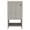 18" Light Gray Wood Freestanding Single Door Bathroom Vanity With White Sink