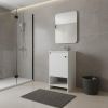 18" White Wood Freestanding Single Door Bathroom Vanity With Sink