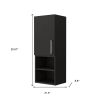 32" Black Wood Floating Single Door Bathroom Vanity And Medicine Cabinet