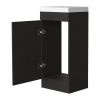 16" Black Wood Freestanding Single Door Bathroom Vanity With White Sink