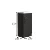 16" Black Wood Freestanding Single Door Bathroom Vanity With White Sink