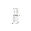 16" White And Natural Wood Freestanding Single Door Bathroom Vanity