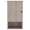 16" Light Gray Wood Floating Single Door Bathroom Vanity And Medicine Cabinet