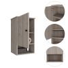 16" Light Gray Wood Floating Single Door Bathroom Vanity And Medicine Cabinet