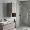 16" Light Gray Wood Floating Single Door Bathroom Vanity And Medicine Cabinet