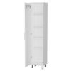 16" Silver And White Accent Cabinet With Five Shelves