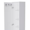 16" Silver And White Accent Cabinet With Five Shelves