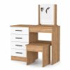 39" Natural Wood Freestanding Bathroom Vanity And Four Drawers