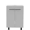 24" White Wood Freestanding Bathroom Vanity With Sink And Medicine Cabinet