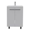 24" White Wood Freestanding Bathroom Vanity With Sink And Medicine Cabinet With Mirror