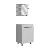24" White Wood Freestanding Bathroom Vanity With Sink And Medicine Cabinet With Mirror