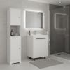 16" White Wood Freestanding Bathroom Vanity With Sink