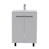16" White Wood Freestanding Bathroom Vanity With Sink