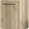 18" Natural Wood Freestanding Bathroom Vanity With White Sink And Medicine Cabinet With Mirror