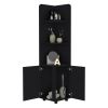 15" Black Wood Freestanding Bathroom Vanity