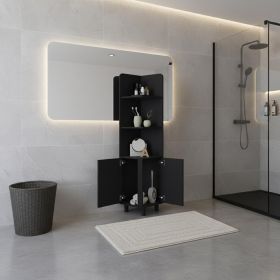 15" Black Wood Freestanding Bathroom Vanity