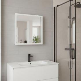 20" White Wood Floating Bathroom Vanity And Medicine Cabinet With Mirror