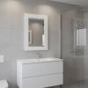 15" White Wood Floating Bathroom Vanity And Medicine Cabinet With Mirror