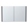 32" Black Wood Floating Bathroom Vanity And Medicine Cabinet With Mirror