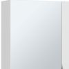 7" White Wood Floating Double Door Bathroom Vanity And Medicine Cabinet With Mirror
