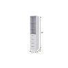 12" White Wood Freestanding Single Door Bathroom Vanity And Three Drawers