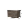 32" Dark Brown Wood Floating Bathroom Vanity With White Sink And Two Drawers