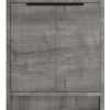24" Gray Wood Freestanding Double Door Bathroom Vanity With White Sink