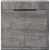 30" Gray Wood Freestanding Double Door Bathroom Vanity With White Sink
