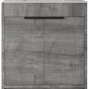 30" Gray Wood Freestanding Double Door Bathroom Vanity With White Sink
