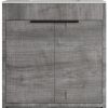30" Gray Wood Freestanding Double Door Bathroom Vanity With White Sink