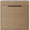 30" Brown Wood Freestanding Double Door Bathroom Vanity With White Sink