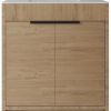 30" Brown Wood Freestanding Double Door Bathroom Vanity With White Sink