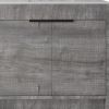 36" Gray Wood Freestanding Double Door Bathroom Vanity With White Sink