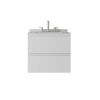 24" White Wood Floating Bathroom Vanity With Sink And Two Drawers