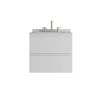 24" White Wood Floating Bathroom Vanity With Sink And Two Drawers