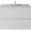 30" White Wood Floating Bathroom Vanity With Sink And Two Drawers