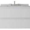 30" White Wood Floating Bathroom Vanity With Sink And Two Drawers
