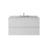 36" White Wood Floating Bathroom Vanity With Sink And Two Drawers