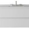 36" White Wood Floating Bathroom Vanity With Sink And Two Drawers