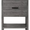 24" Gray Wood Freestanding Bathroom Vanity With White Sink And Two Drawers