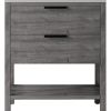 36" Gray Wood Freestanding Bathroom Vanity With White Sink And Two Drawers