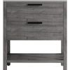 36" Gray Wood Freestanding Bathroom Vanity With White Sink And Two Drawers
