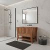 30" Light Brown Solid Wood Freestanding Double Door Bathroom Vanity