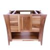 36" Light Brown Solid Wood Freestanding Single Door Bathroom Vanity And Five Drawers