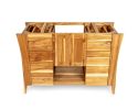 48" Light Brown Solid Wood Freestanding Double Door Bathroom Vanity And Six Drawers