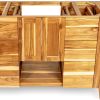 48" Light Brown Solid Wood Freestanding Double Door Bathroom Vanity And Six Drawers