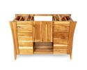 48" Light Brown Solid Wood Freestanding Double Door Bathroom Vanity And Six Drawers